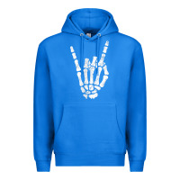 True Royal Rock Hand Sign Skeleton Rock N Roll Halloween Faux Pocket Premium Hoodie - longCreatives