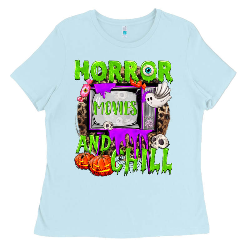 Horror Movies And Chill Ladies Tee by NancyCooperArtShop | Teevron
