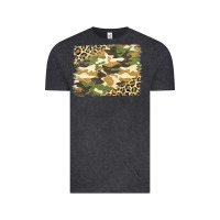 Vintage Black leopard camo pattern background Vintage Tee - Jasminsmagicworld
