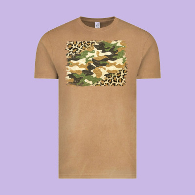 Leopard Camo Pattern Background Vintage Tee Designed By Jasminsmagicworld