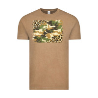 Vintage Coffee leopard camo pattern background Vintage Tee - Jasminsmagicworld