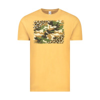 Vintage Mustard leopard camo pattern background Vintage Tee - Jasminsmagicworld