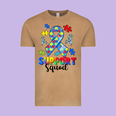 Support Squad Autism Vintage Tee Designed By Cowgirlartshop