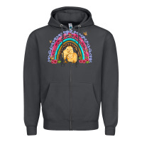 Smoke easter flowers and butterfly with chicks rainbow Zipper Hoodie - Artiststas