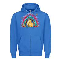 True Royal easter flowers and butterfly with chicks rainbow Zipper Hoodie - Artiststas
