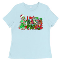 Baby Blue i believe in santa paws Ladies Tee - texasbilliewilder