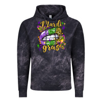 Cloud Black mardi gras with  lip olivia Vintage Hoodie - OliviaCreatesArt
