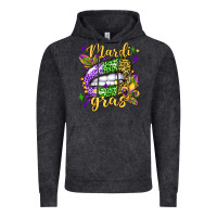 Vintage Black mardi gras with  lip olivia Vintage Hoodie - OliviaCreatesArt