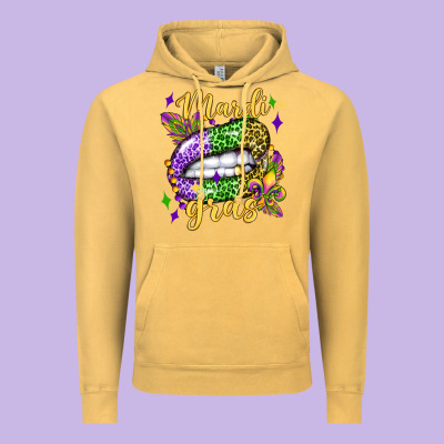 Mardi Gras With  Lip Olivia Vintage Hoodie Designed By Oliviacreatesart