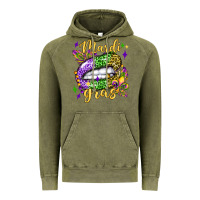 Vintage Olive mardi gras with  lip olivia Vintage Hoodie - OliviaCreatesArt