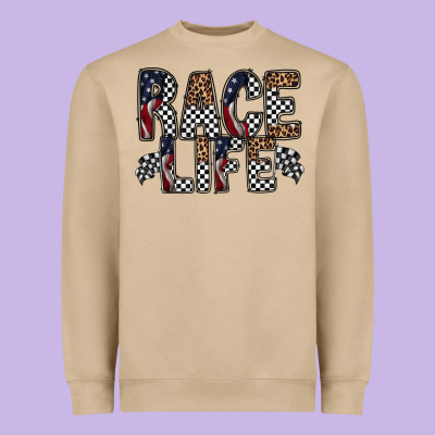 Race Life Heavyweight Sweatshirt Designed By Racoondesign
