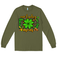 Army Green One lucky dog mom St. Patrick's Long Sleeve Tee - OliviaCreatesArt