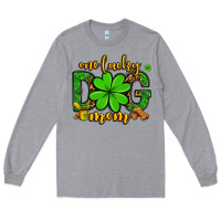 Heather Grey One lucky dog mom St. Patrick's Long Sleeve Tee - OliviaCreatesArt
