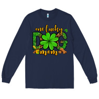Navy One lucky dog mom St. Patrick's Long Sleeve Tee - OliviaCreatesArt