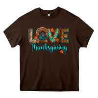 Chocolate Brown love thanksgiving turkey Heavy Core Tee - RanaPortraitStore