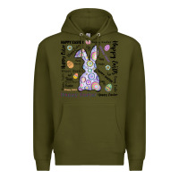 Army Green Happy Easter Premium Hoodie - CowhideDigitalArt