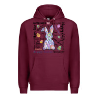 Burgundy Happy Easter Premium Hoodie - CowhideDigitalArt