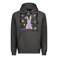 Charcoal Heather Happy Easter Premium Hoodie - CowhideDigitalArt