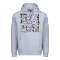 Heather Grey Happy Easter Premium Hoodie - CowhideDigitalArt