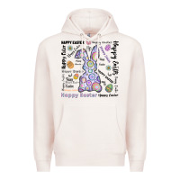 Pale Pink Happy Easter Premium Hoodie - CowhideDigitalArt