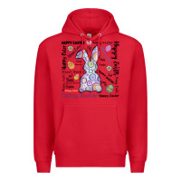 Red Happy Easter Premium Hoodie - CowhideDigitalArt