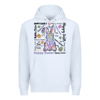 White Happy Easter Premium Hoodie - CowhideDigitalArt