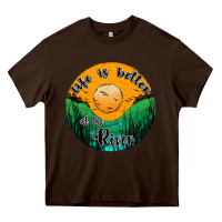 Chocolate Brown life is better at the river Heavy Core Tee - JahusDesignShop