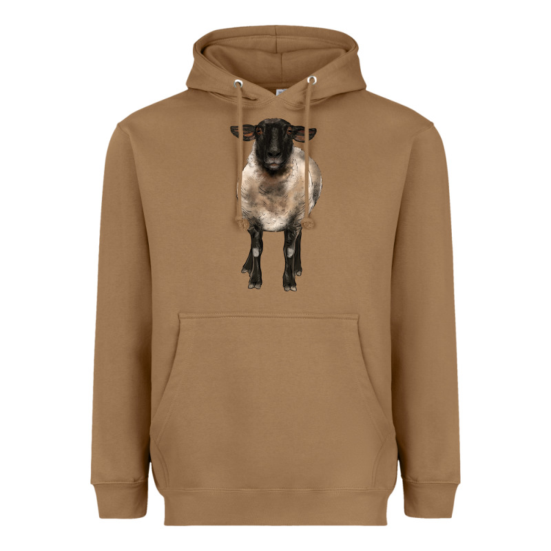 Suffolk Ewe Front Heavyweight Hoodie by BarkalooDesign | Teevron