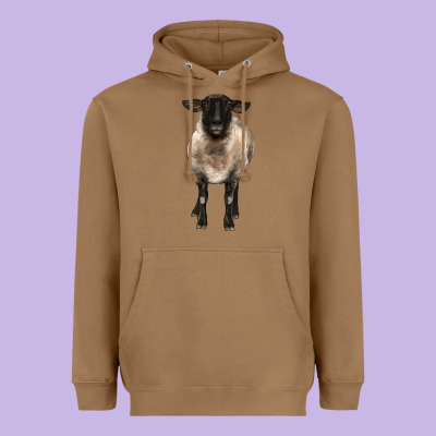 Suffolk Ewe Front Heavyweight Hoodie Designed By Barkaloodesign