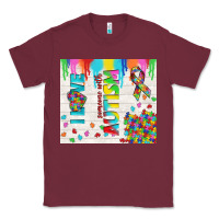 Burgundy i love someone with autism Classic Tee - TumblerDesignByShophia