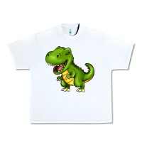 White Cartoon T-Rex Urban Heavy Tee - HowdyJamesFarm