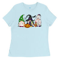 Baby Blue Halloween gnomes Ladies Tee - NancyCooperArtShop