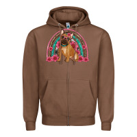 Chestnut french bulldog floral rainbow Zipper Hoodie - Artiststas