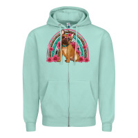 Seafoam french bulldog floral rainbow Zipper Hoodie - Artiststas