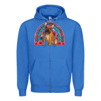 True Royal french bulldog floral rainbow Zipper Hoodie - Artiststas