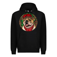 Black Christmas English Bulldog Premium Hoodie - RanaPortraitStore