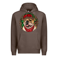 Coffee Christmas English Bulldog Premium Hoodie - RanaPortraitStore