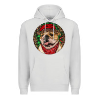 Dove Grey Christmas English Bulldog Premium Hoodie - RanaPortraitStore