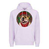 Lilac Christmas English Bulldog Premium Hoodie - RanaPortraitStore