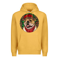 Mustard Christmas English Bulldog Premium Hoodie - RanaPortraitStore