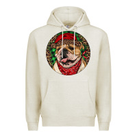 Oatmeal Heather Christmas English Bulldog Premium Hoodie - RanaPortraitStore
