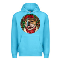 Ocean Blue Christmas English Bulldog Premium Hoodie - RanaPortraitStore