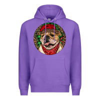 Purple Christmas English Bulldog Premium Hoodie - RanaPortraitStore