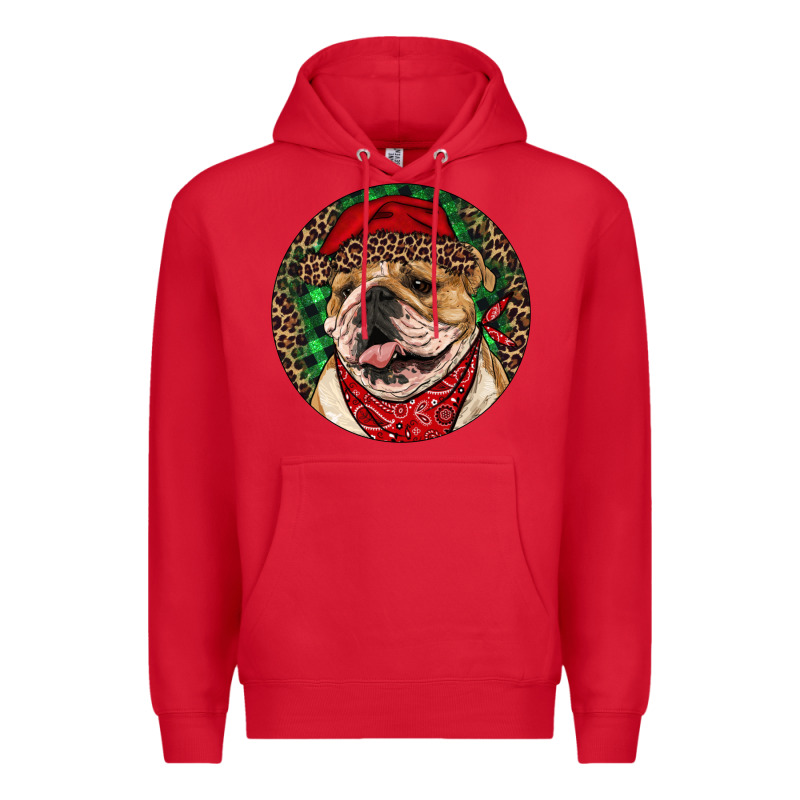 Christmas English Bulldog Premium Hoodie by RanaPortraitStore | Teevron
