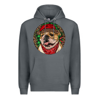 Rock Christmas English Bulldog Premium Hoodie - RanaPortraitStore