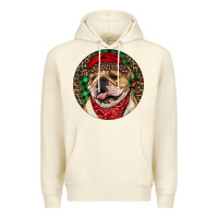 Sandshell Christmas English Bulldog Premium Hoodie - RanaPortraitStore