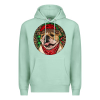 Seafoam Christmas English Bulldog Premium Hoodie - RanaPortraitStore