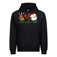 Black peace love Santa Urban Hoodie - AdoDesignShop