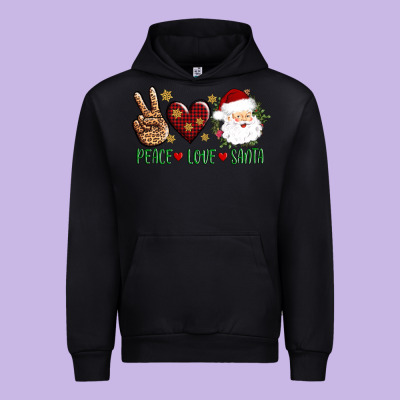 Peace Love Santa Urban Hoodie Designed By Adodesignshop