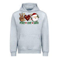 Heather Grey peace love Santa Urban Hoodie - AdoDesignShop